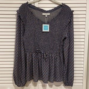 NWT Hayden || Smocked Floral Peplum Blouse